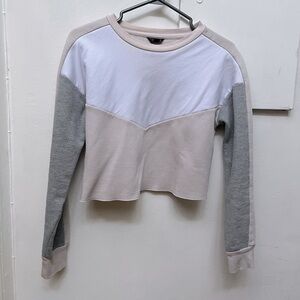TOPSHOP Athleisure Long Sleeve Crop Sweatshirt